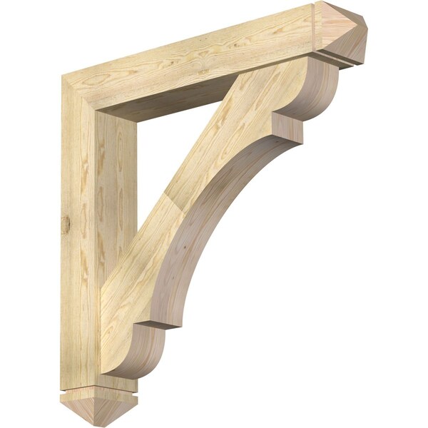 Ekena Millwork Olympic Arts and Crafts Rough Sawn Bracket w/ Offset Brace, Douglas Fir, 8"W x 46"D x 46"H BKT0806X46X46OLY03RDF - main